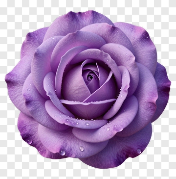Purple Rose With Dew Drops PNG