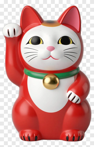 Maneki Neko Cat Figurine PNG