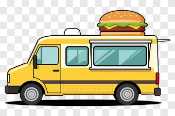 Food Truck With A Hamburger PNG