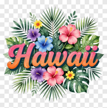 Hawaii Floral Arrangement With Hibiscus Flowers PNG
