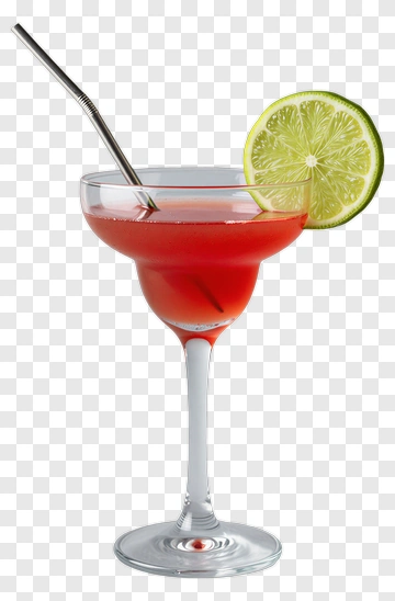 Cocktail In A Glass With Lime Slice PNG
