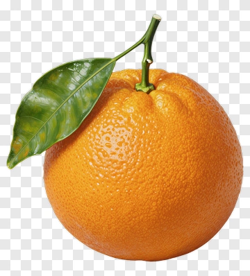 Fresh Orange With Leaf PNG