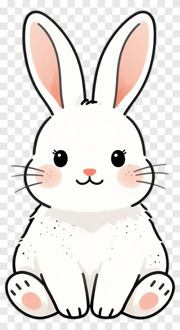 Cartoon White Rabbit PNG
