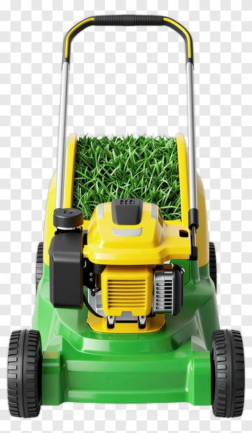 Lawn Mower With Grass PNG