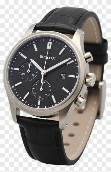Stylish Black Chronograph Watch PNG