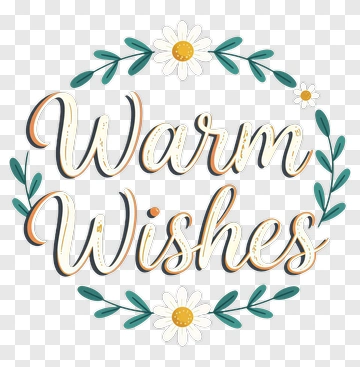 Warm Wishes Floral Design PNG