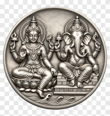 Hindu Deities Lakshmi And Ganesha Relief PNG