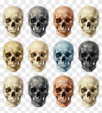 Colorful Skull Pattern PNG
