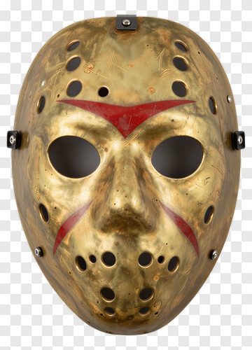 Hockey Mask With Red Accents PNG