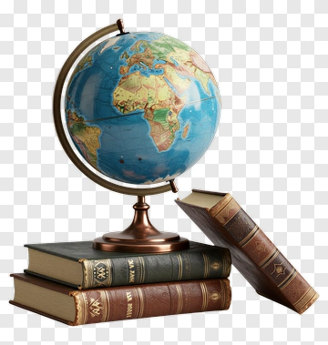 Globe On Books PNG