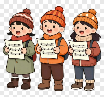 Children Singing Together With Music Sheets PNG
