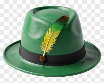Green Hat With Feather PNG