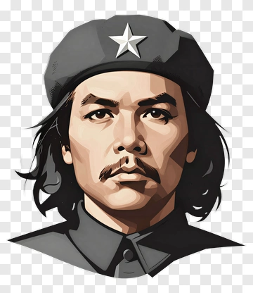 Stylized Portrait Of A Revolutionary Figure PNG