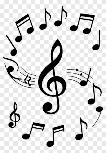 Musical Notes In A Circular Arrangement PNG