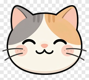 Cartoon Cat Face Smiling PNG