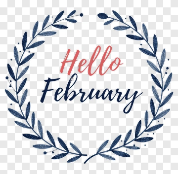 Hello February Wreath PNG