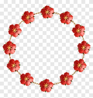 Red Floral Wreath PNG