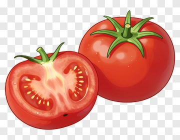 Red Tomato With Cut Half PNG