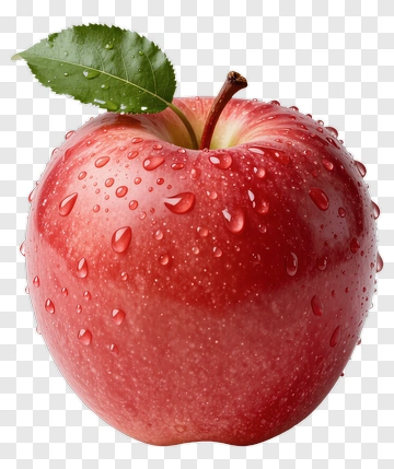 Fresh Red Apple With Water Droplets PNG