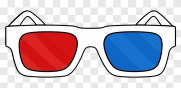 3D Glasses With Red And Blue Lenses PNG