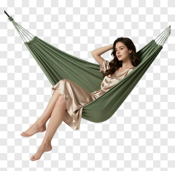 Woman Relaxing In A Hammock PNG