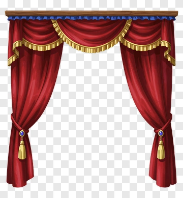 Red Theater Curtain With Golden Trim PNG