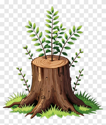 Tree Stump With New Growth PNG
