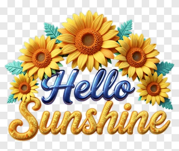 Hello Sunshine With Sunflowers PNG