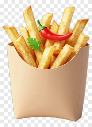 French Fries With Chili Pepper And Herb PNG