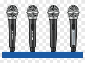 Microphone Set On Blue Stand PNG
