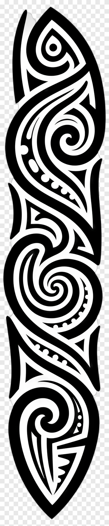Black Tribal Pattern Design PNG