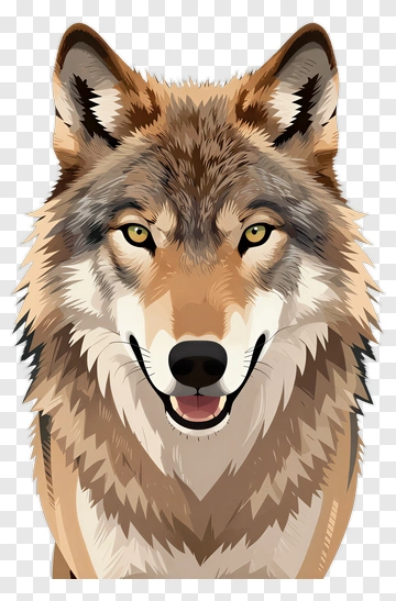 Realistic Wolf Portrait PNG