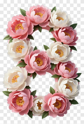 Floral Number 8 Arrangement PNG
