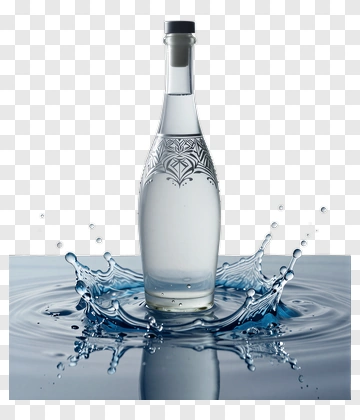 Water Bottle Splashing In Clear Water PNG