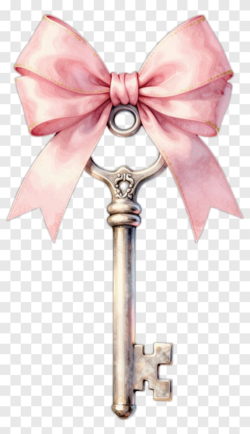 Key With Pink Bow PNG