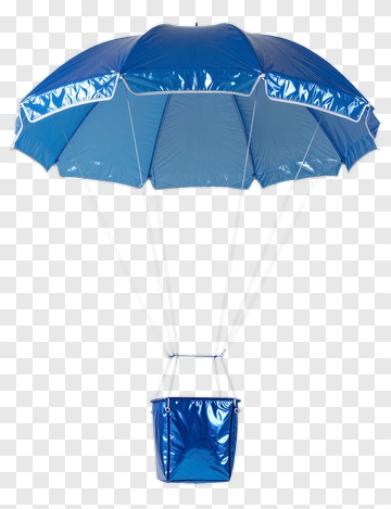 Blue Parachute With Cargo Bag PNG