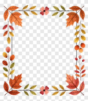 Autumn Floral Frame PNG