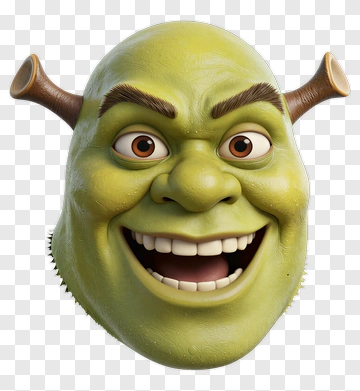 3D Shrek Character Face PNG