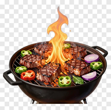 Grilled Steak And Vegetables On A Barbecue PNG