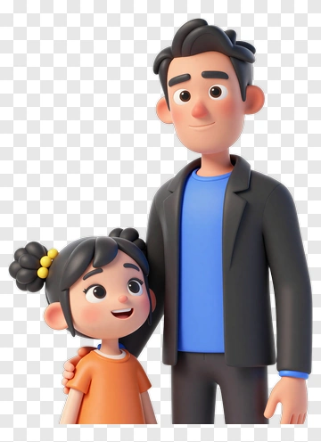 Cartoon Family Smiling Together PNG