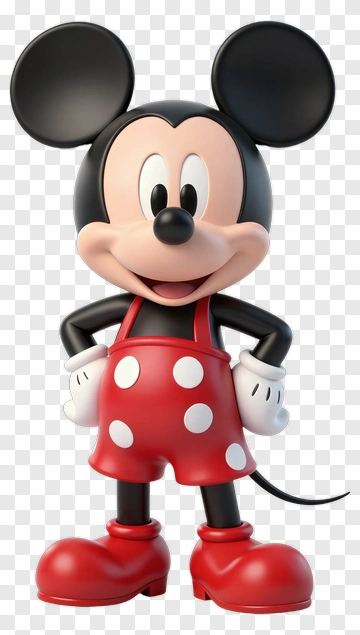 Mickey Mouse In Red Shorts With Polka Dots PNG