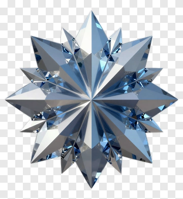 3D Star-Shaped Crystal PNG
