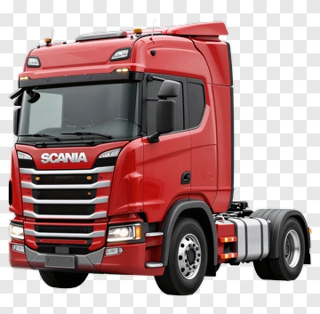 Red Scania Truck PNG