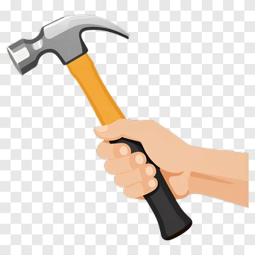 Hand Holding A Hammer PNG