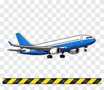 Blue Airplane Taking Off PNG