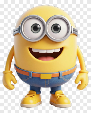 3D Minion Character Smiling PNG