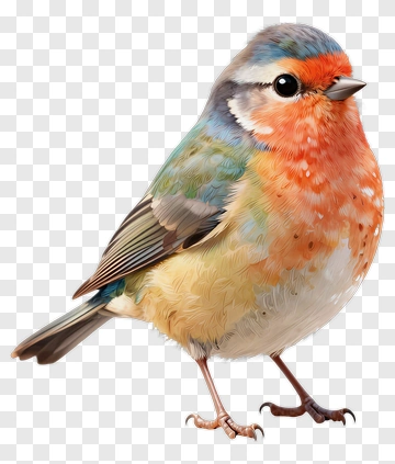 Colorful Bird With Blue And Orange Feathers PNG