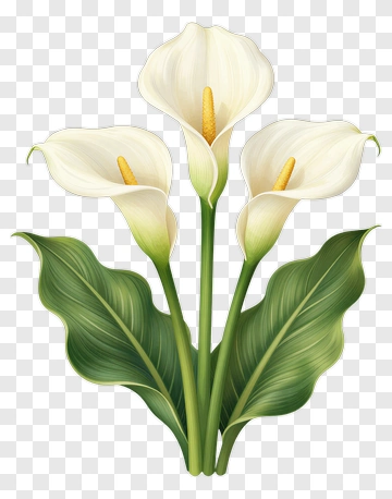 White Calla Lily Bouquet PNG