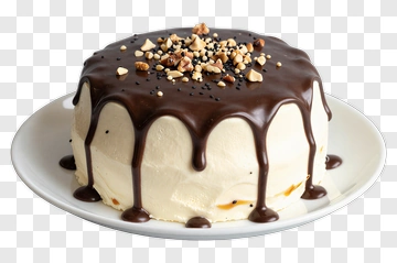 Chocolate Drip Cake With Nuts PNG