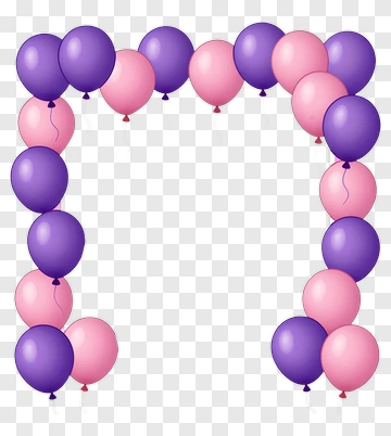 Colorful Balloon Frame PNG